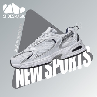 New Sports Shoes "silver white"  Mesh fabric Men Women low top Sneaker OEM quality with box