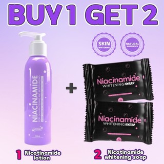 【Buy1 Get2】NIACINAMIDE LOTION With 2PCS NIACINAMIDE SOAP 10X WHITENING ANTI AGING FOR ALL SKIN TYPES