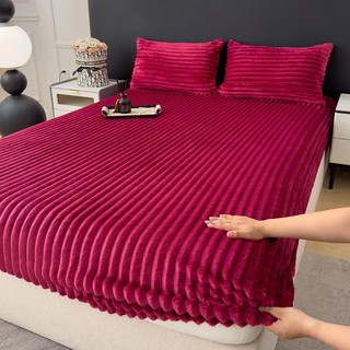 DQ 3-in-1 Bed Cover/Queen/King Velvet Warm and Soft (1 Bed Cover 2 Pillowcases) 36/48/60/72"75in