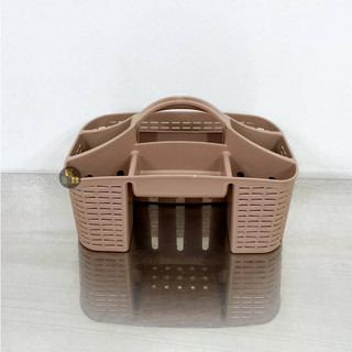 Uniglobal Plastic Bathroom Basket (Mocha Color)