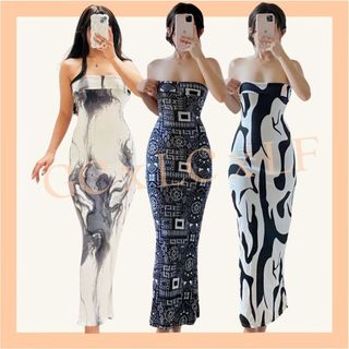 LUNA Knitted Tube Non-Slit Sexy Bodycon Maxi Dress