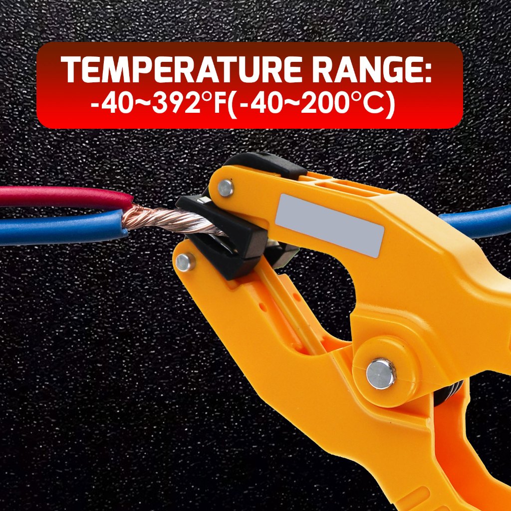 แคลมป์วัดอุณหภูมิเทอร์โมคัปเปิล K-Type | หัววัดท่อ HVAC พร้อมการเปิดขากรรไกร 1.77" | -40~200°ช่วง C 