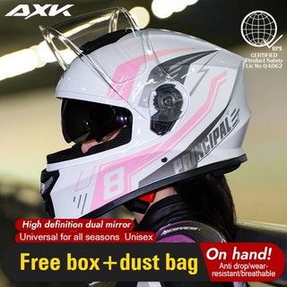 AXK 902 dual lens motorcycle helmet unisex full face helmet with ICC Free BOX And Dust Bag