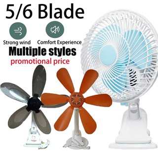 6 Blade Fan Home Electric Fan W/ Clip Portable Clover Fan Anti-Heat Clip Electric Fan Desk Fan