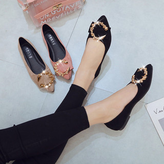 Simple Casual Shallow Mouth Single Shoes Flat Suede Business Women's Shoes Slip-on Ballet Flats