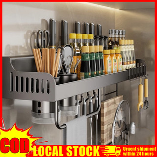 kitchen organizer storage rack condiments set Knife Holder Wall Mounted Kitchen Seasoning Storage