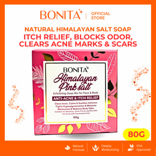 BONITA Himalayan Salt Soap Bar 80G Organic (Melasma & Clears Acne Marks,  Soothe Rashes, Flawless)
