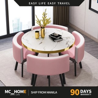 MC&HOME 4 Seats 80CM family dining table set coffee shop table reception table restaurant table set