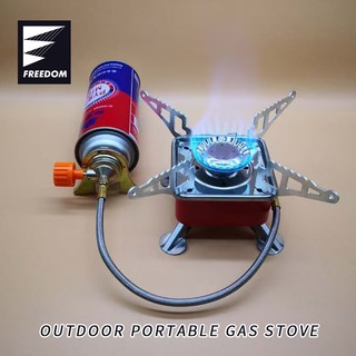 Camping Stove Powered With Pipe Portable Card Type Portable Folding Gas Stove Butane Picnic Stove