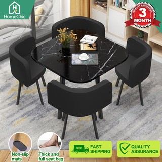 Dining table 80CM+4 stools small round table for office leisure reception table family dining table