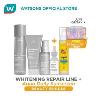 LUXE ORGANIX Whitening Repair Line + Aqua Daily Sunscreen Bundle