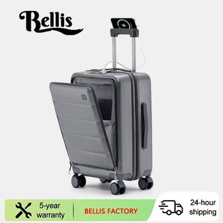 luggage suitcase TSA Front Opening Luggage With USB Port Cup Holder Travel Suitcases