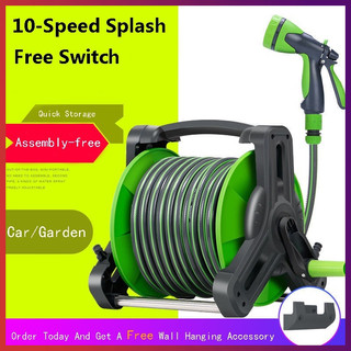 Garden Hose Reel Cart Water Pipe Storage Rack Hose Bracket Pipe Water pipe and water gun set