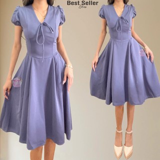 BSD Best Seller (XS-2XL) Latisha Puff Sleeves Midi Dress Casual (BEST SELLER DRESS)