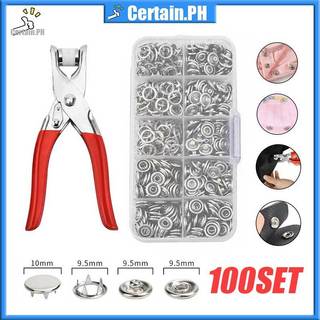 100 Sets Of Buckle Pliers Tools, Including Storage Boxes And Metal Buckles With Fastener Pliers