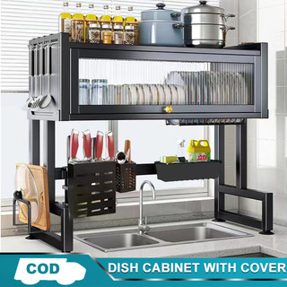 IMUTO Dish Cabinet Rack With Cover Plate/Sink Organizer Drainer Kitchen Organizer Plate Drying Rack