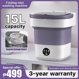 Small Mini Foldable Washing Machine With Dryer Portable Automatic 10L/15L Large Capacity Two In One