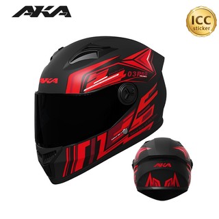 AKA903 Moss Motorcycle Full Face Helmet HD Dual Mirror With ICC Helmet Lover