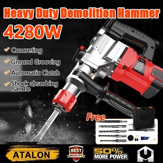 4280W Heavy Duty Demolition Hammer - Electric Jack Hammer with Chipping Gun & Drill Function