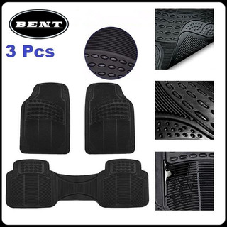 Universal Rubber Car Floor Mat PVC Anti-slip Anti-water 3pcs/4pcs Black Car Floor Mats