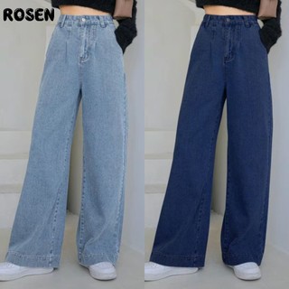 【Rosen】Wide Leg Jeans for Women Casual Jeans For Women Korean Stylehigh Waist Pants Loose Straight