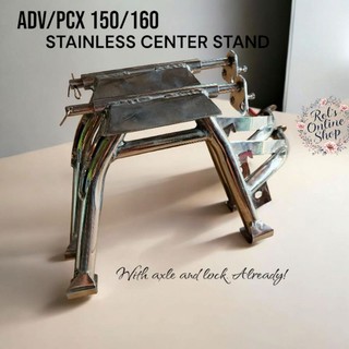 Honda ADV / PCX 150/160 Center Stand Pure Stainless with Axle and Clip Lock no more Kalawang