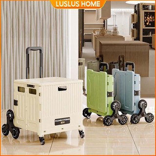 LUS Outdoor Camping Trolley Cart Stair-Climbing Wheel Foldable Shopping Cart Storage Grocery Cart