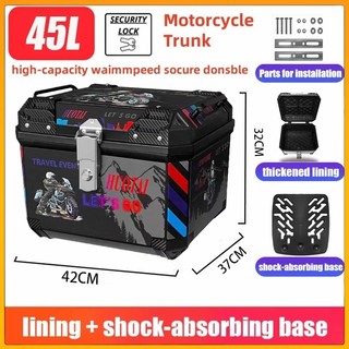Motorcycle trunk Motorcycle top box 45L 36L  Luggage storage box Large capacity Tail box  Helmet Box