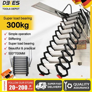 3.5M Attic Telescopic Ladder Lifting Wall Mounted Retractable Staircase Home Villa Stretch Folding