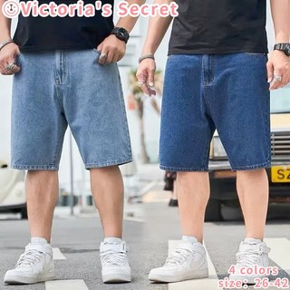 VS Men's jeans blue korean maong baggy short jorts for men 2026 new plus size denim shorts Unisex
