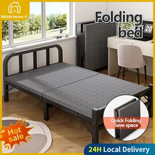 Folding bed Single portable folding bed Office nap single bed Home metal bed No assembly required