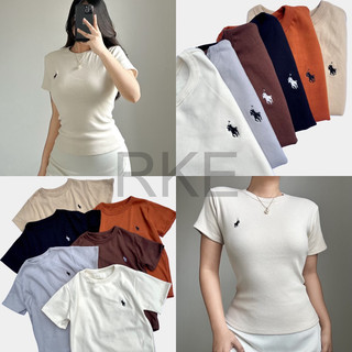 RKE  | RL EMBROIDED BASIC  FULL LENGTH RIBBED SHIRT CAN FIT SEMI XL