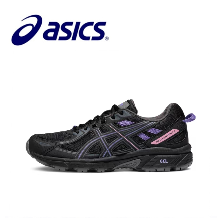 【Authentic】 Gel-Venture 6 รองเท้าวิ่งผู้หญิงแบบโลว์ท็อปสีดำม่วง1012B359-002