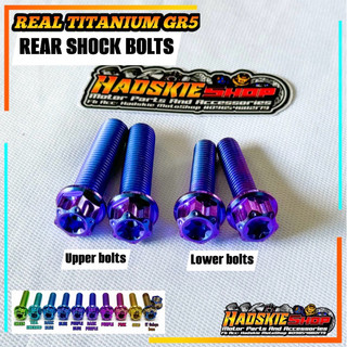 REAL TITANIUM GR5 REAR SHOCK BOLTS FOR NMAX/AEROX/PCX/ADV/XMAX (4pcs set)