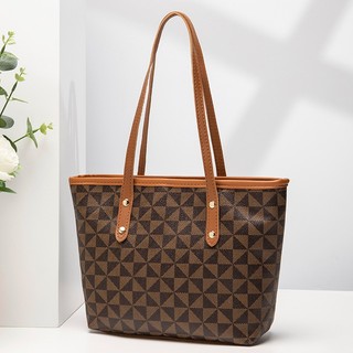 Mumu 3006 Leather Light Luxury PU Tote Bag Fashionable Shoulder Bag For Office Women Students