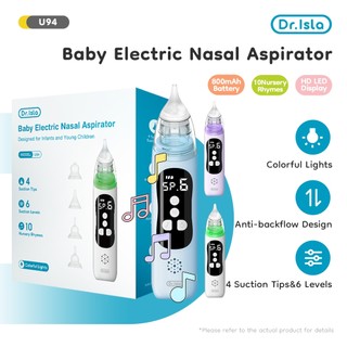 Dr.isla U94 Nasal Aspirator For Baby Rechargeable Nose Cleaner Soft Silicone 4 Nozzles 6 Positions