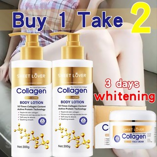 【BUY 1 TAKE 2】300g Collagen Whitening Body Lotion Moisturizin Smooth Firming Skin Remove Melanin