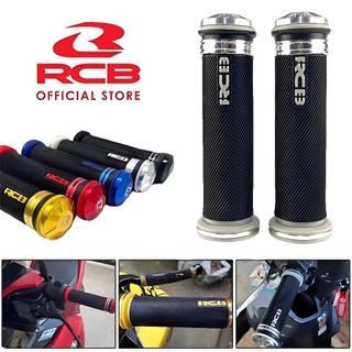 RCB Motorcycle Handle Grip Non-slip Rubber With Alloy Bar End Universal 2PCS Throttle Grip Original