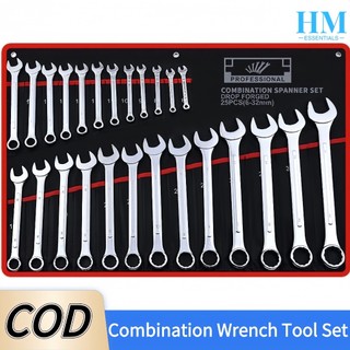 Combination Wrench Tool Set 16pcs 8-32mm Professional Dual Purpose Allen Wrench Set for Motorcycle