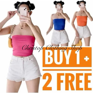 YAZZ BUY 1 GET 2 FREE (TOTAL OF 3) TUBE KNITTED CROPTOP WOMENSWEAR SEXY
