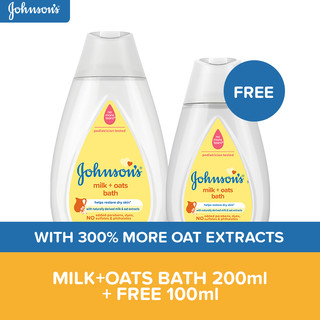 Johnson's Milk+Oats Bath 200ml + FREE 100ml