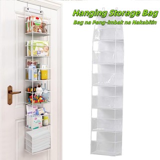 6 Layers PVC Wall Mounted Organizer Storage Behind the Door Hanging Fabric Wardrobe Toys Storage Bag
