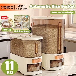 YOICE 6/11KG Automatic Rice Dispenser Anti Insect Proof Damp Rice Storage Box with Measure Cup
