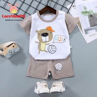 LoveMimiPH | For Boys Baby & Kids Short Sleeved Set Cotton Fabric Summer Outfit Indoor Outdoor Wear