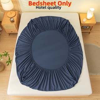 Bedsheet Only No Gusot  Fully Size Plain Fitted Bedsheet with Garter(Excluding pillowcase)