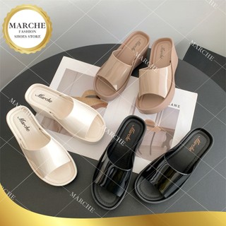 Marche Women's Casual Sandals Thick-Soled Simple One Strap Wedge With 7CM High Heels For Women