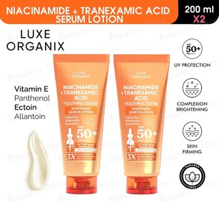 [HOT!+LUXE] ORGANICS  Niacinamide + Tranexamic Acid Youthful Glow Whitening Serum Lotion SPF50 PA+++