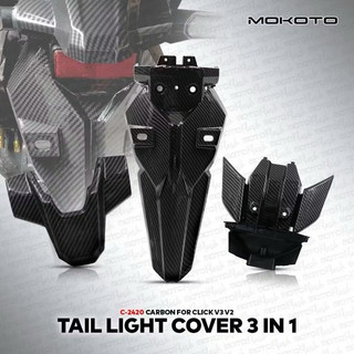 Honda Click 125i / 150i Rear Fender 3-in-1 Carbon Fiber For V2 V3 Game Changer