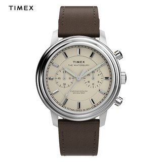 Timex Waterbury Metropolitan Brown Leather Analog Quartz Watch For Men TW2Y23500
