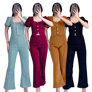 【lgoh.ph】Naomi Fashion Casual wear Coordinates Peplum terno pants Womenswear